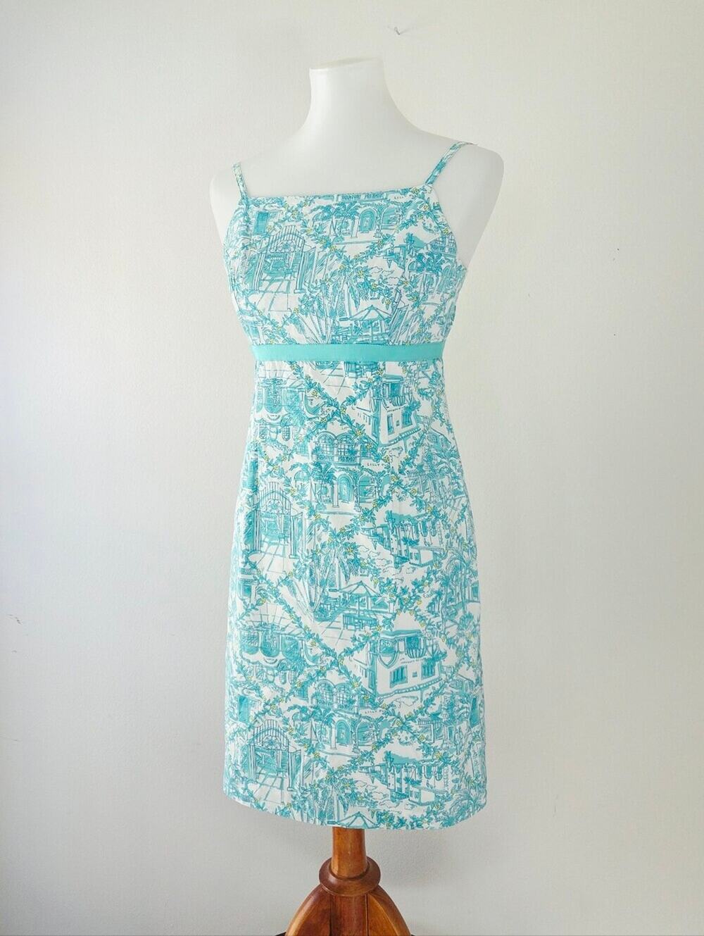 Lilly Pulitzer Vintage White Label Dress Worth Ave Maus Hoffman Bldg Sheath 4